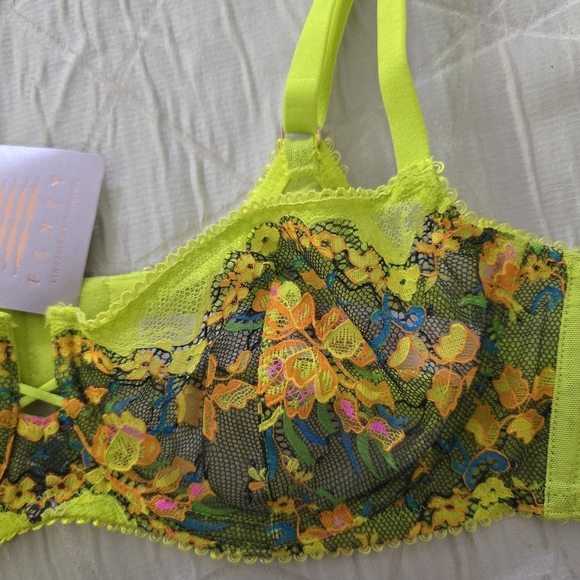 Savage X Fenty Neon Floral Lace Bra 38B NWT - Picture 3 of 8